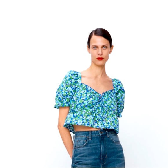 Zara Floral Crop Top - Picture 2 of 7